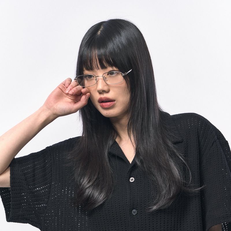 CROCHET KNIT HALF SHIRTS BLACK