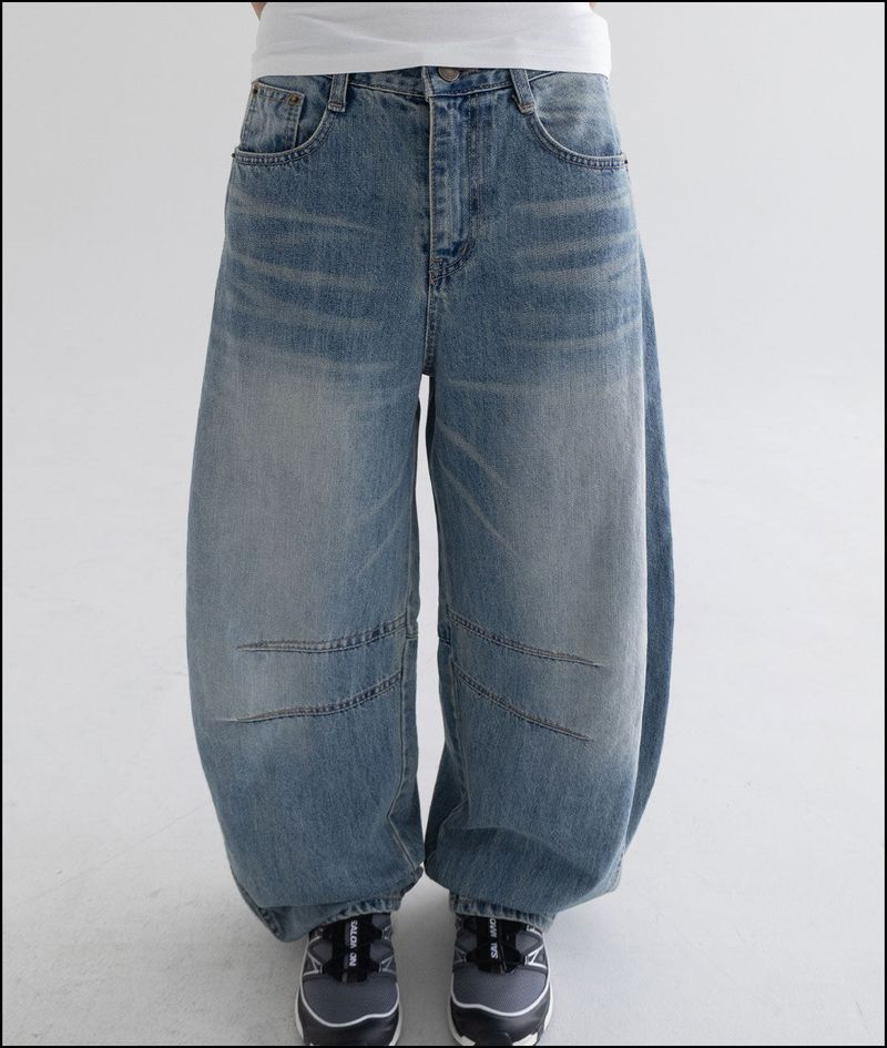 Banel datt curved denim pants