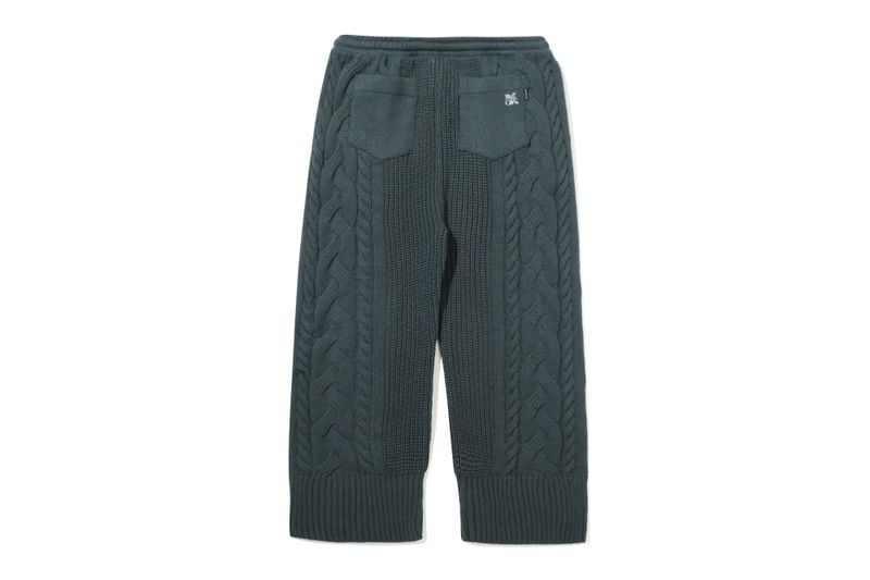 CABLE KNIT WIDE PANTS