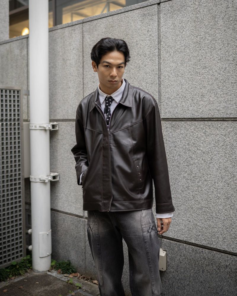 Vintage Synthetic Leather Jacket