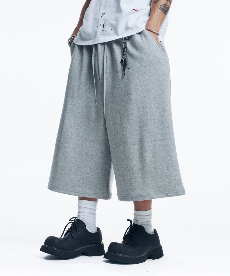 Balloon Baggy Bermuda Sweat Pants - Gray
