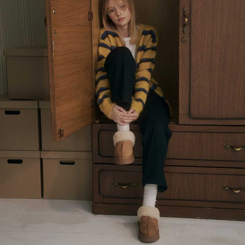 Flatform Fur Slippers - 2Color