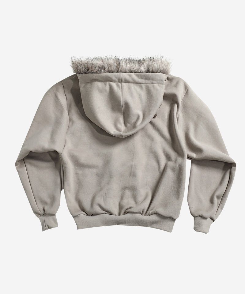 BUTTERFLY SPLATTER ZIP-UP #BEIGE(FLEECE LINED)