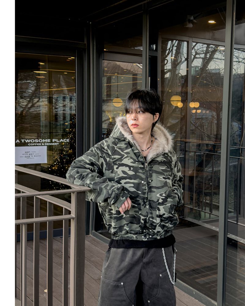 JIIGEUM（ジグム）の「Night camo raccoon fur hood padding（Jackets/Outerwear）」