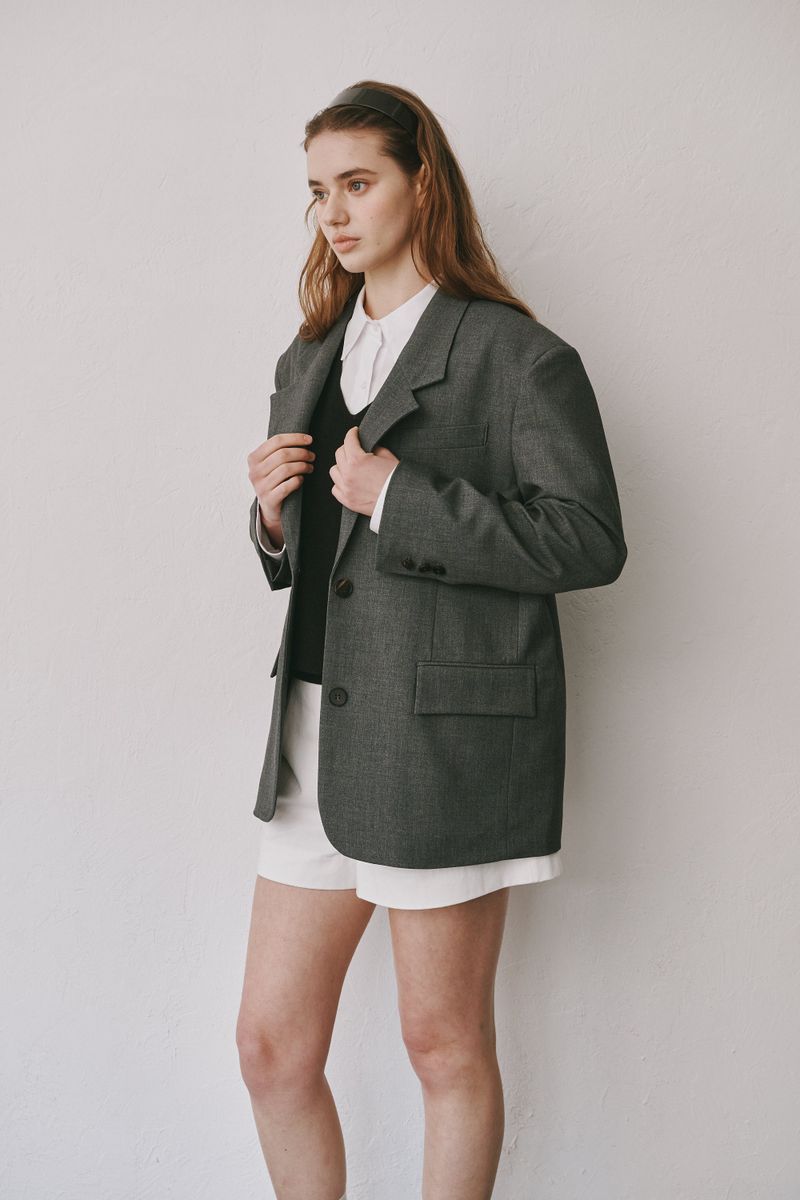 Boy wool jacket (Dark grey)