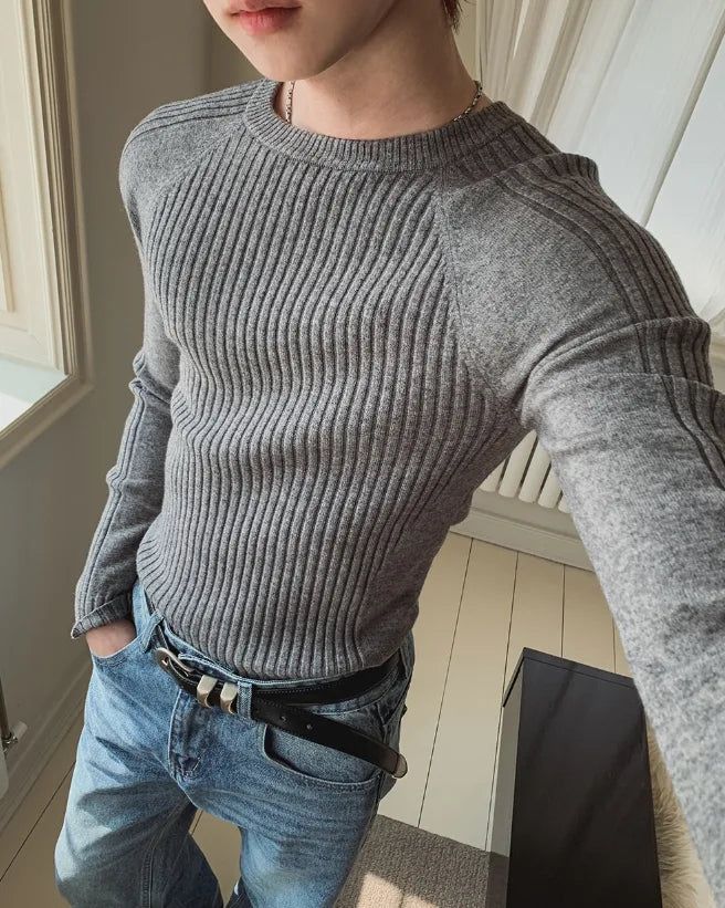 Sailon Ribbed Raglan Muscle Fit Knit