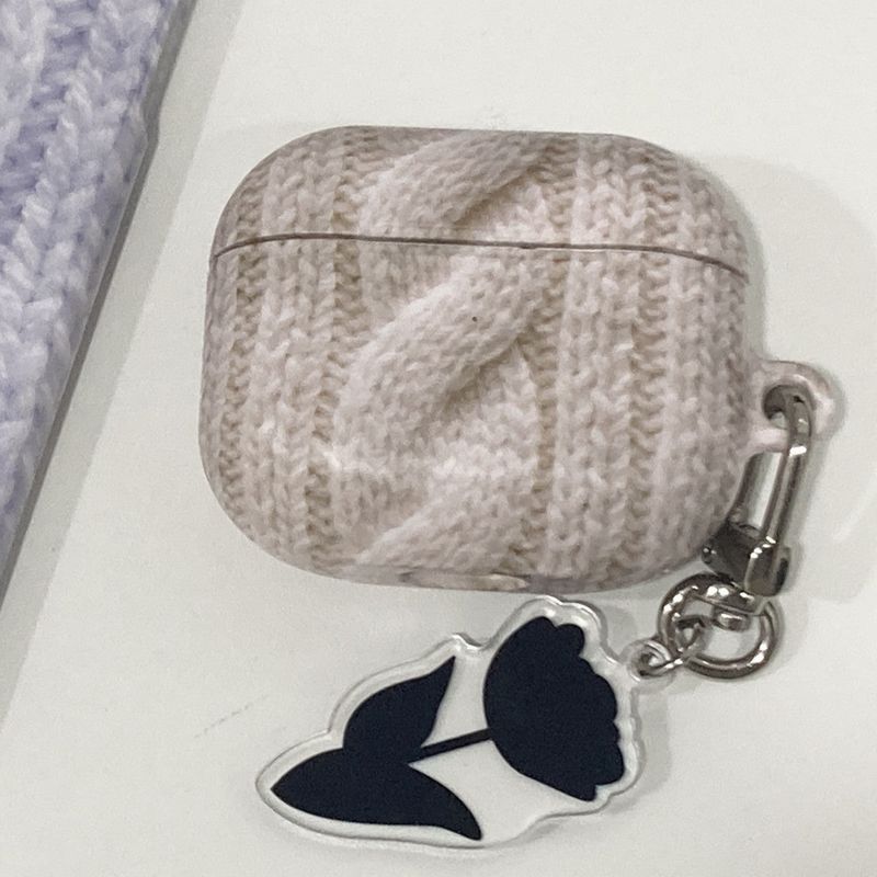 (01 Ivory) Twisted Knitted matte AirPods Case