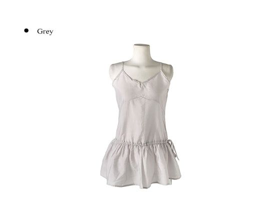 Cower Strap Layered See-through One Piece