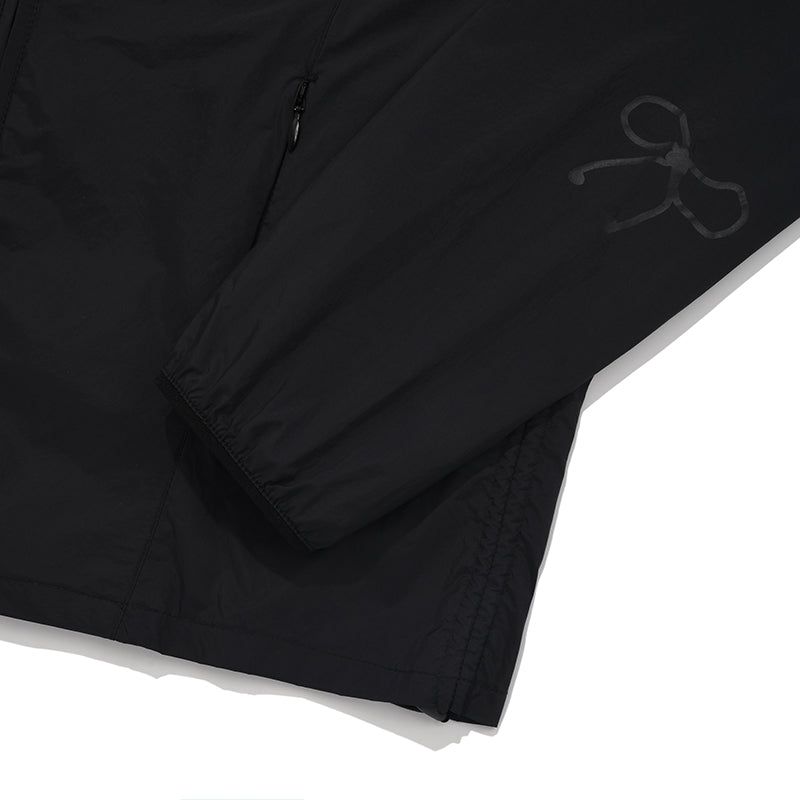 CHERRY STRING SHIRRING WINDBREAKER [BLACK]