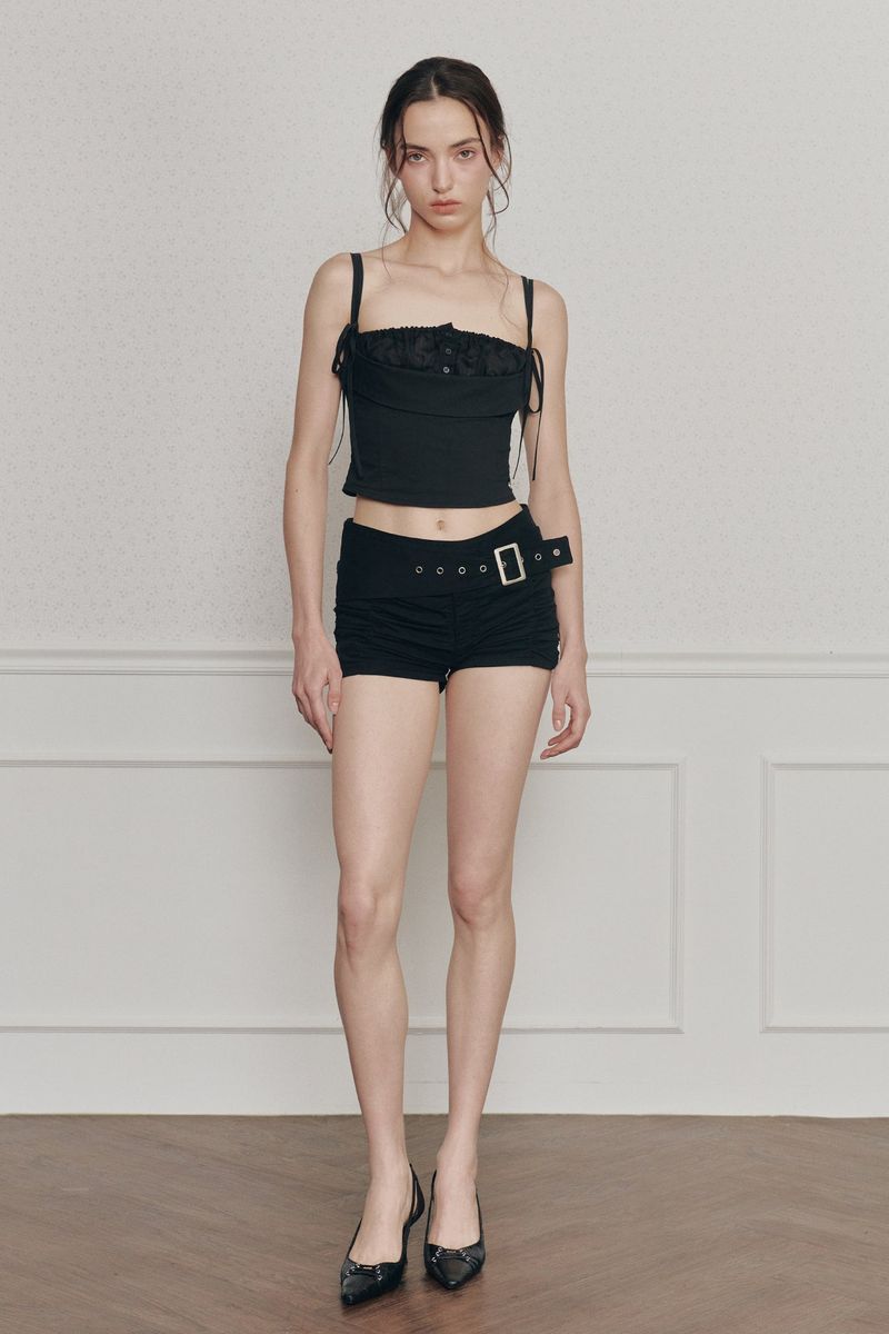 PAIN OR PLEASURE（ペインオアプレジャー）の「VIOLA BELTED SHORTS black（Pants）」