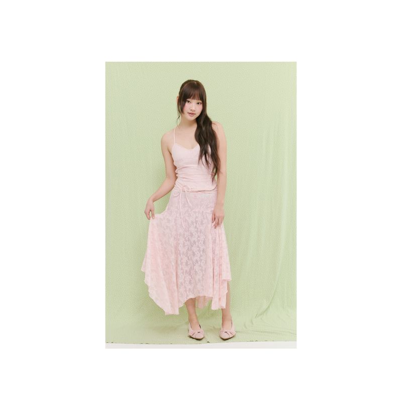 lace backless top pink butterfly