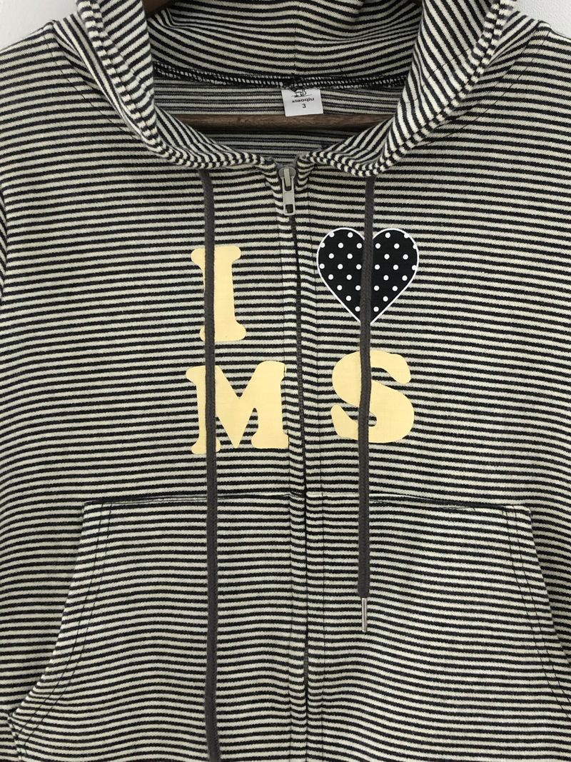Heart Dot Stripe Hoodie Zip-up