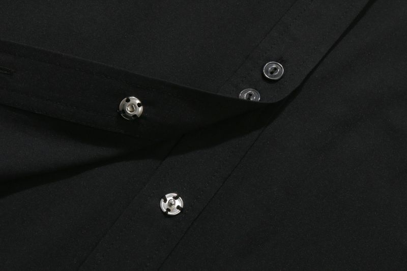SHOULDER OPEN RIBBON SHIRT_BLACK
