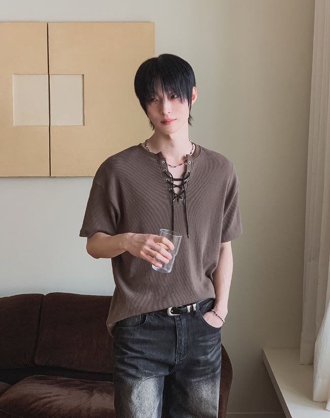 2PLAN(ツープラン)の「Shure Eyelet Waffle Short Sleeve T-shirt(Tops)」
