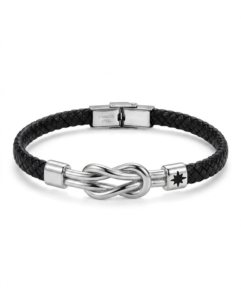 S.STEEL Starlight Knot Leather Bracelet