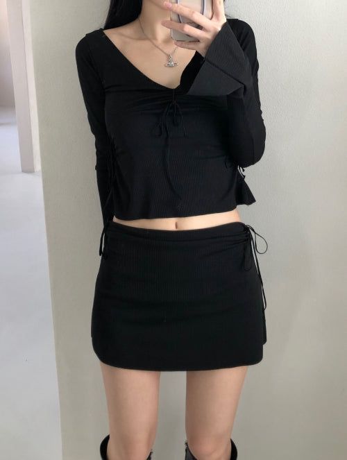 Perry Strap Shirring T (2color)