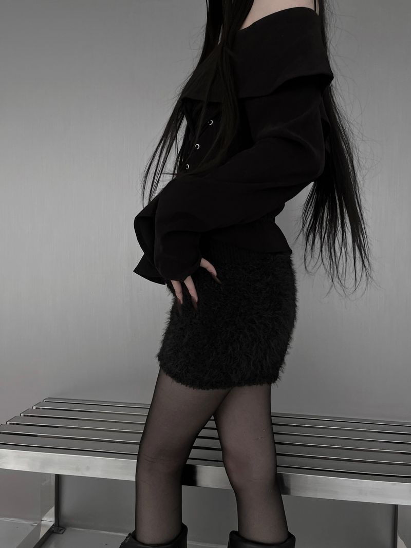 winter fuzzy fur short pants (2color)