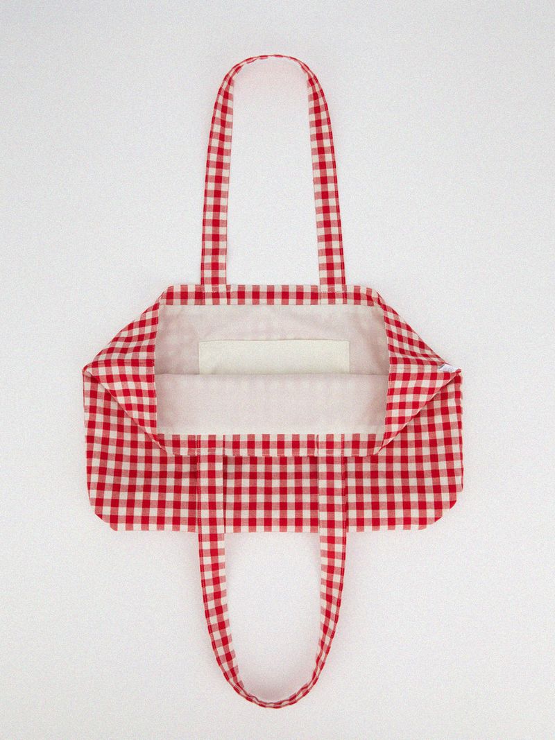【MADE】Daily gingham check eco bag [RED]