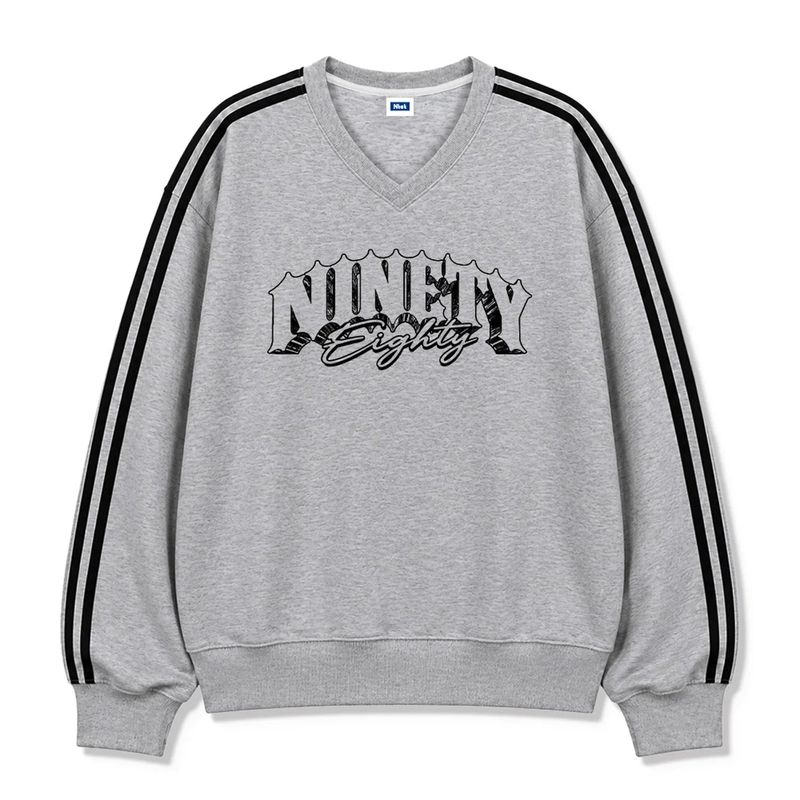 cursive logo track v-neck sweatshirt (4color)