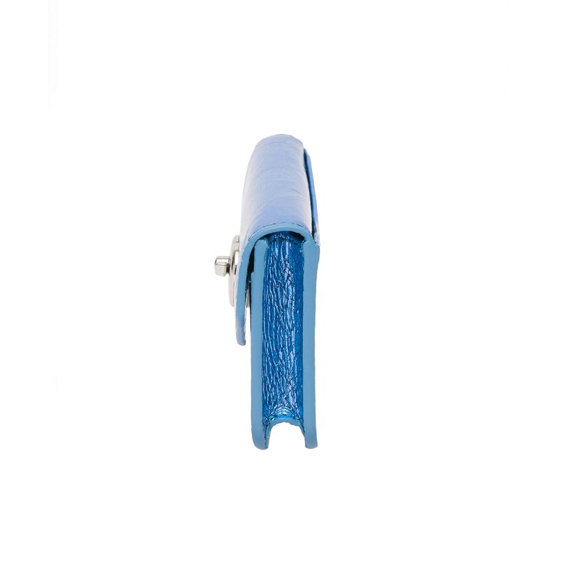 Heart Lock Compact Card Wallet shine blue
