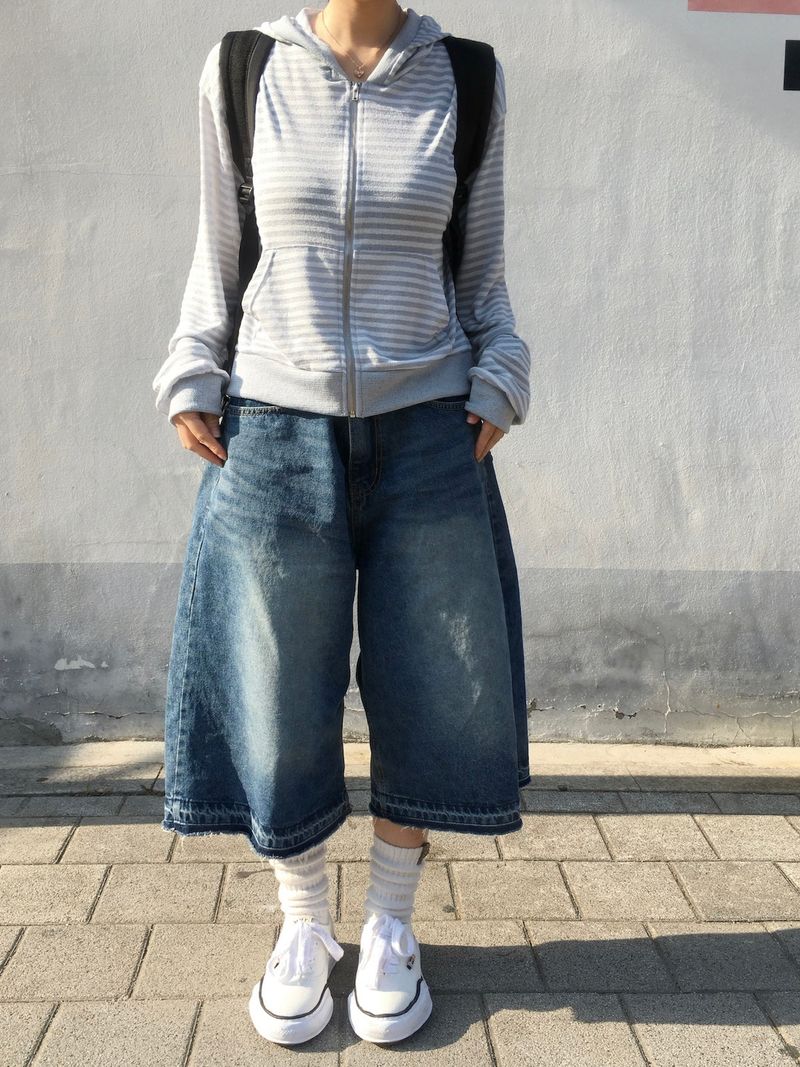 Stripe Summer Boucle Hood Zip-Up (3c)  