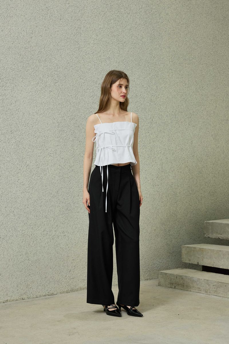 TOMO WIDE SLACKS / BLACK