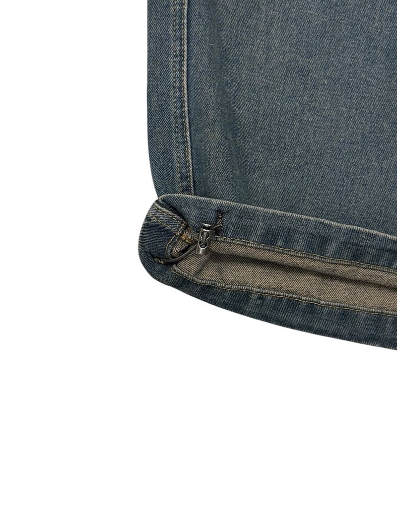 Rough Denim String Cargo Pants