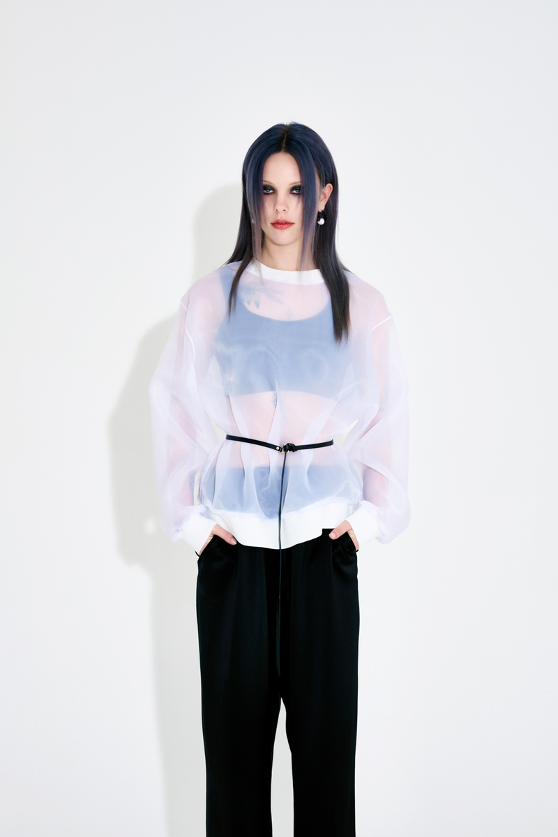 ORGANZA M2M BLOUSE - WHITE