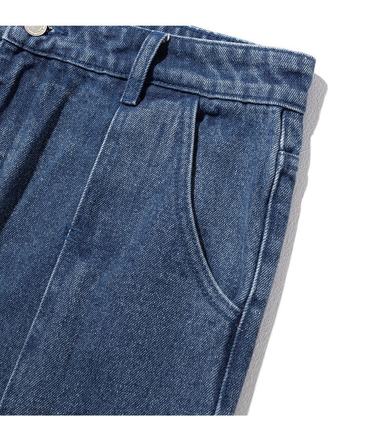 INCISION INVERTED WASHED DENIM PANTS