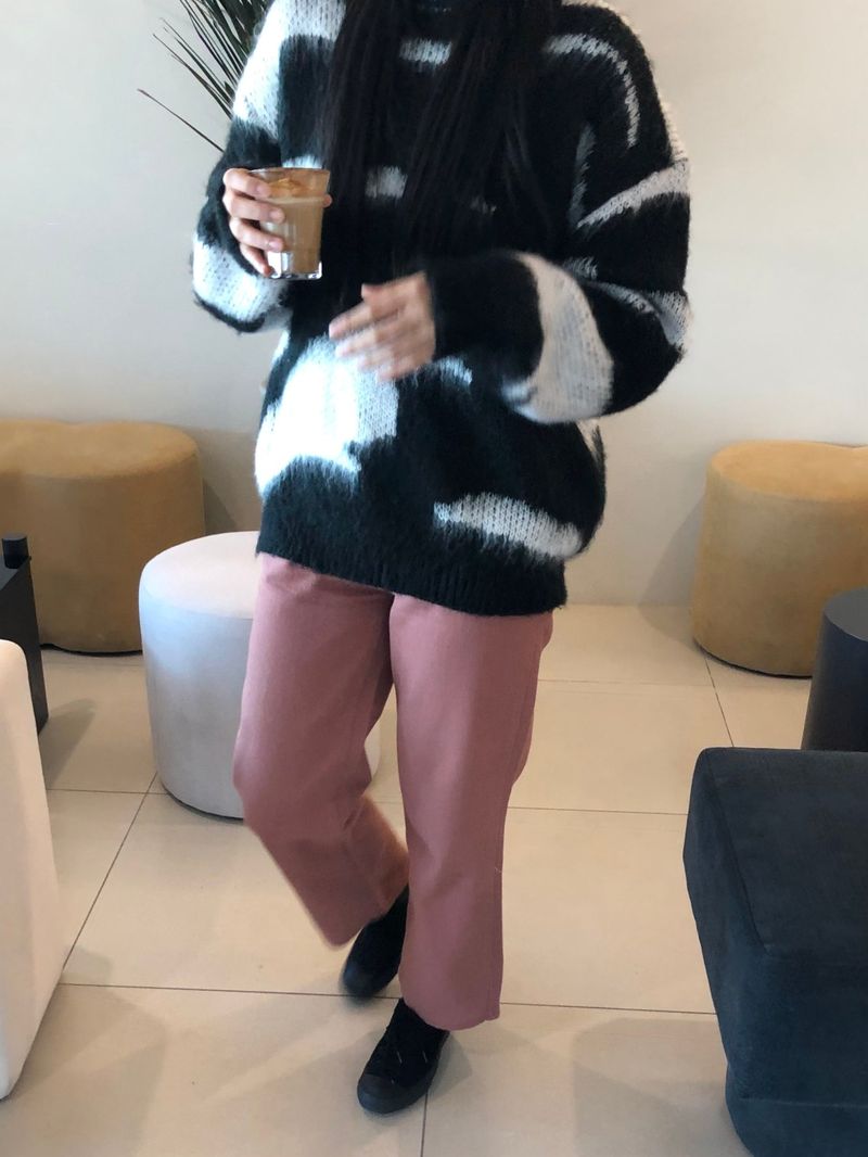 Printing wave mohair knit