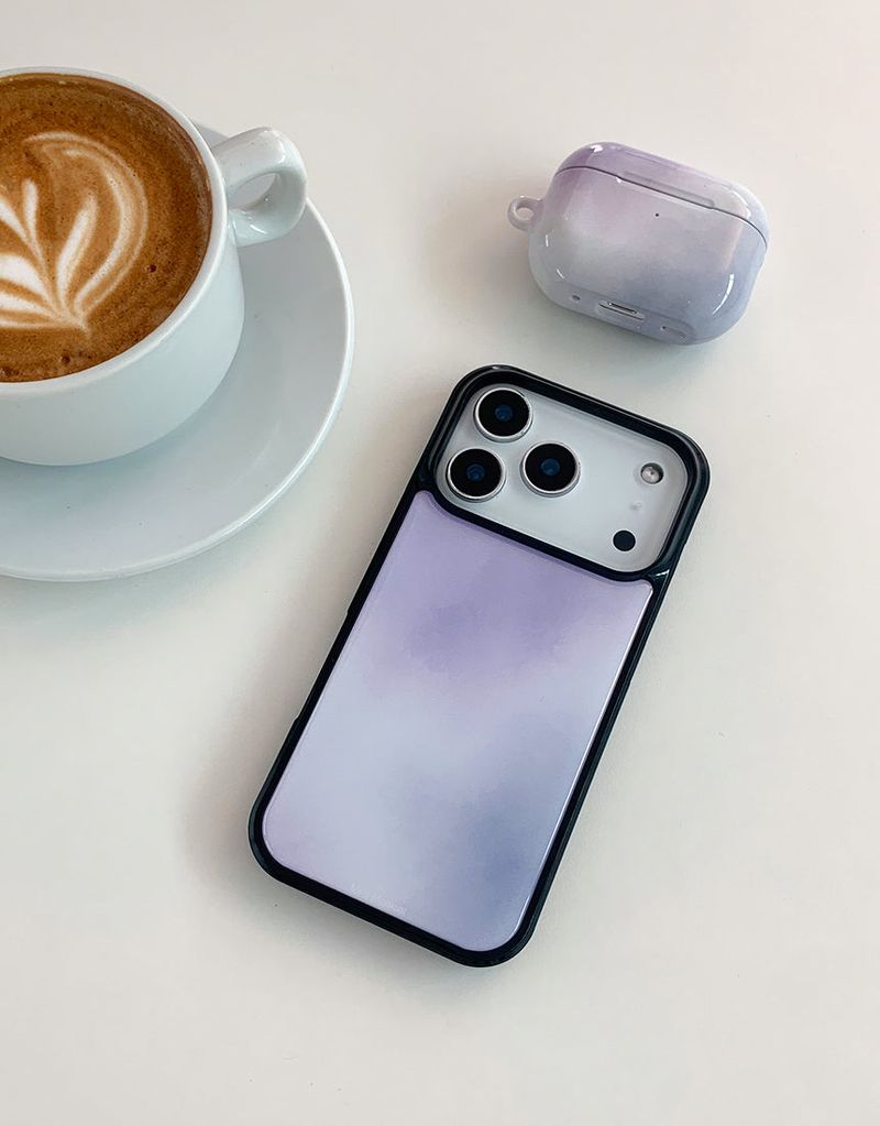 [MADE] ミスティラベンダー ブラック エポキシバンパー iPhoneケース