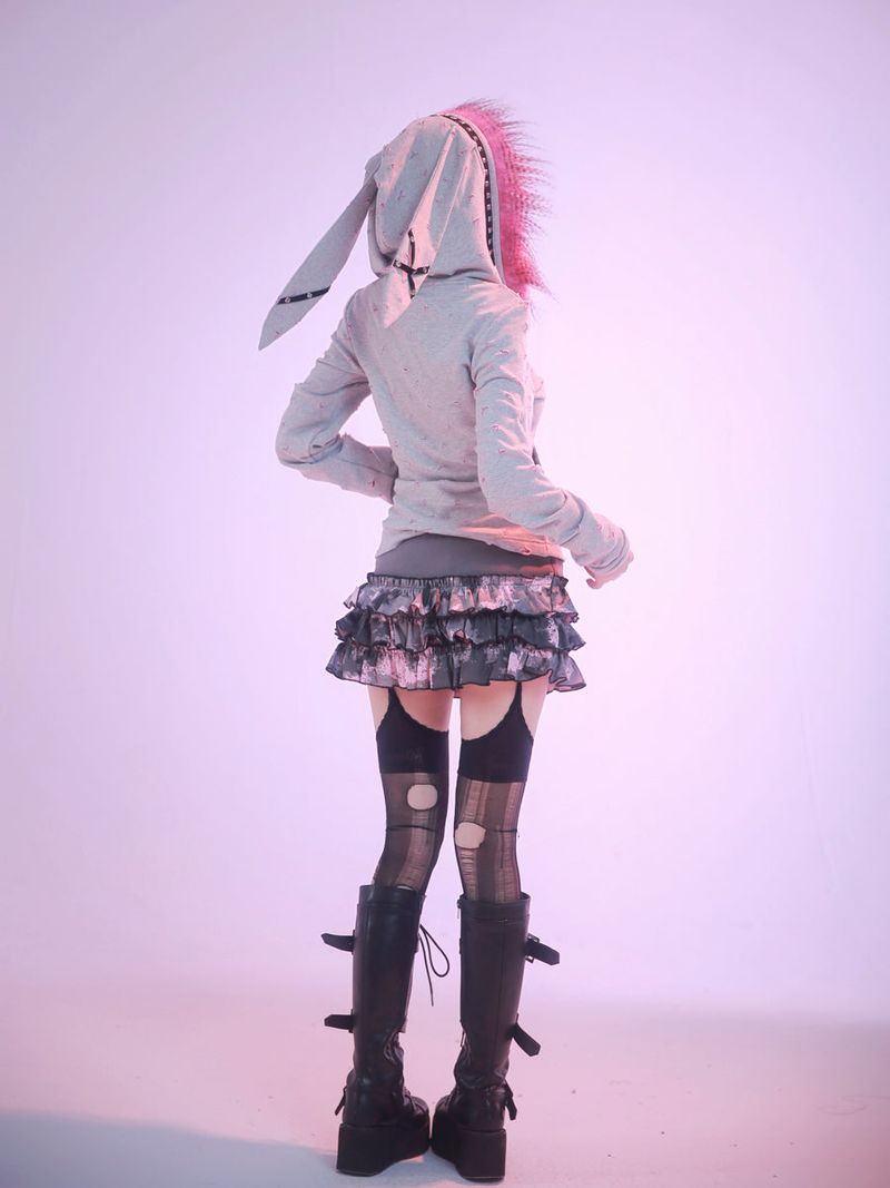Evil Tooth Punk Bunny Long-Ear Hoodie