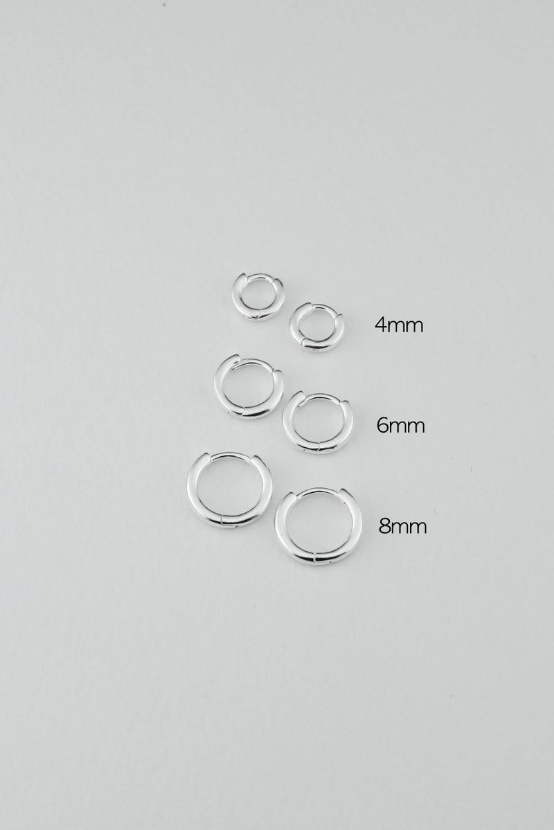 [925Silver] Basic one-touch earring (8mm)