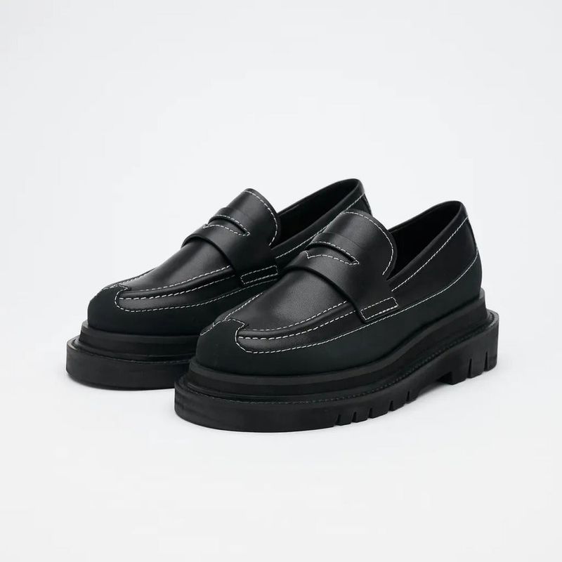VATIC PENNY LOAFER Nappa White stitching Nappa leather penny loafers with a 63mm internal and external height increase