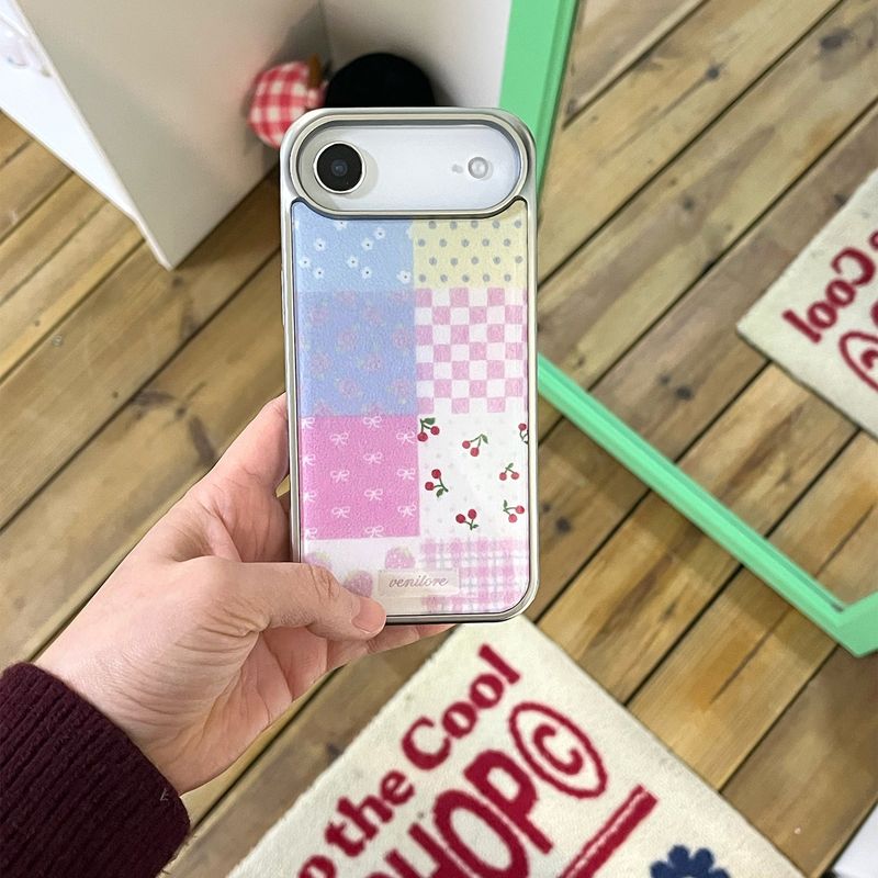 [MADE][Glass Silver Bumper Case]  Knit Patchwork Case ⋆ small patch