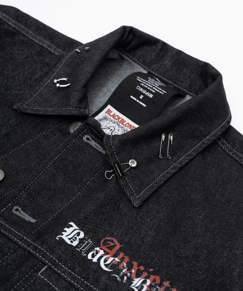 BBD Anxiety Smoke Graphic Denim Jacket (Black)