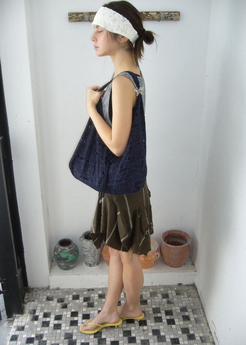 Jeanne Leaf Shoulder Bag_Navy