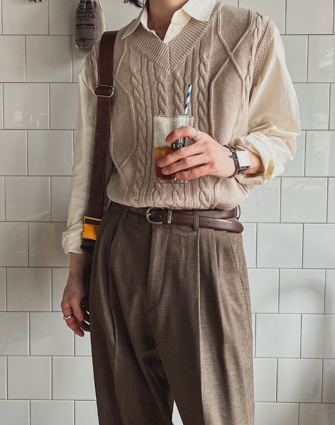 Moss Twist Knit Vest