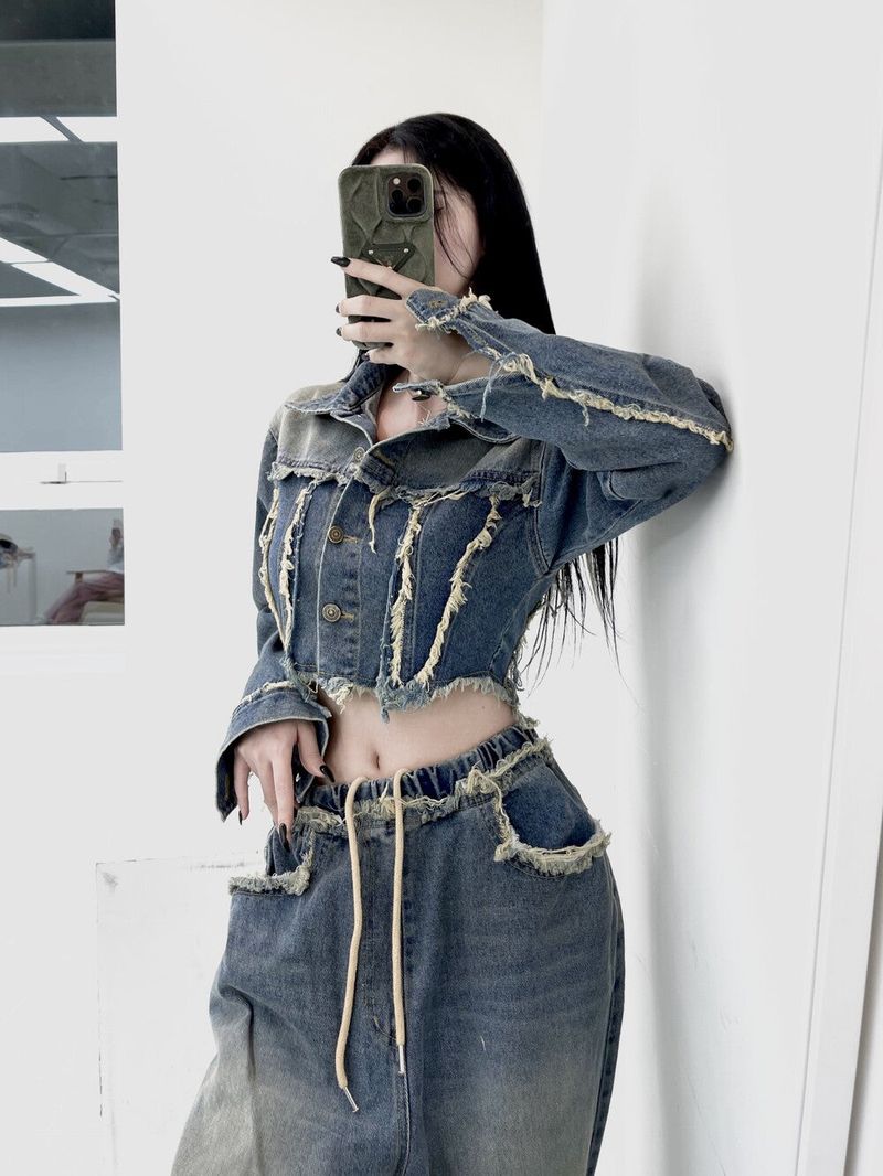 Seow（ソウ）の「[High quality] 791. Jen damage crop denim jk（Jackets/Outerwear）」