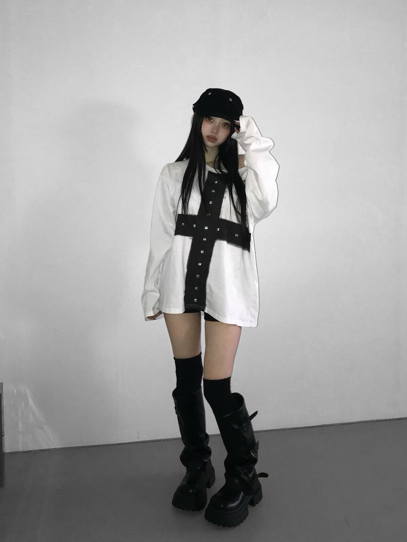 pinter bless cross loose top(2 color)