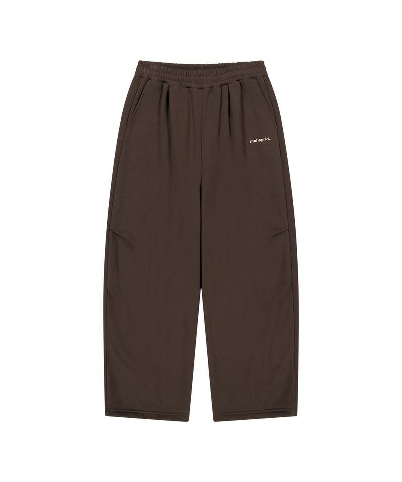 TWO-TUCK WIDE SWEAT PANTS_BROWN