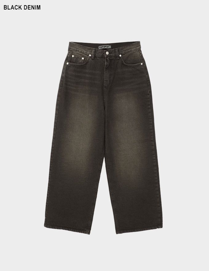 Maison washing wide denim pants