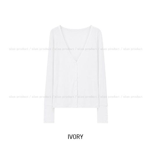 Mine Ribbed V-neck Button Cardigan