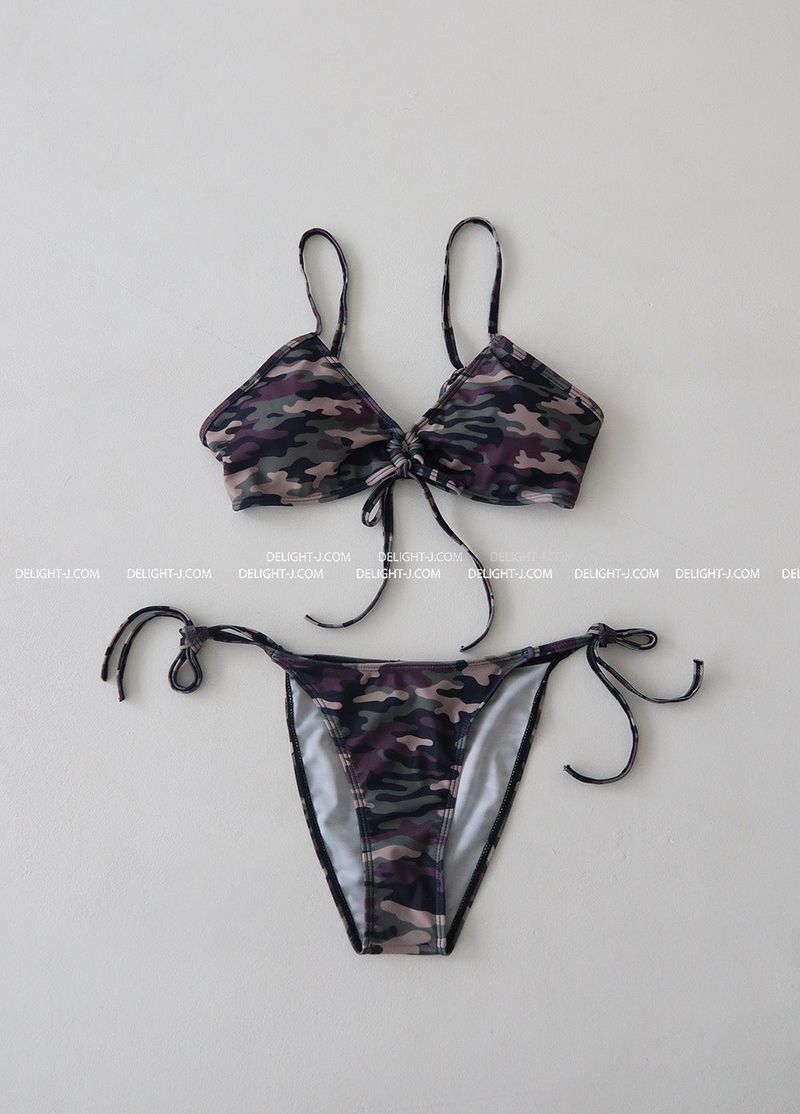camo military strap bikini