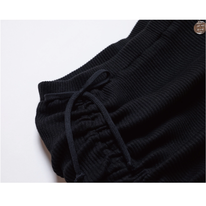 SHIRRING STRING SKIRT BLACK