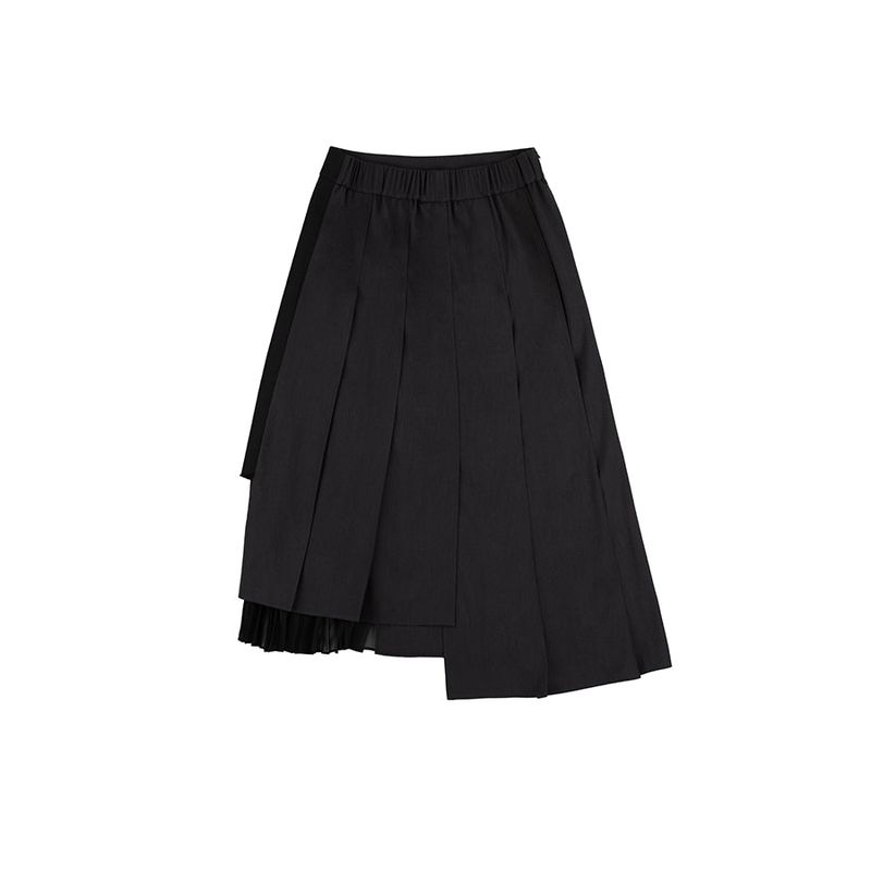 Herringbone Combo Pleated Skirt