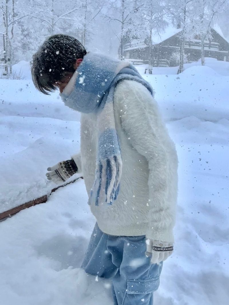 Snowflake long check muffler
