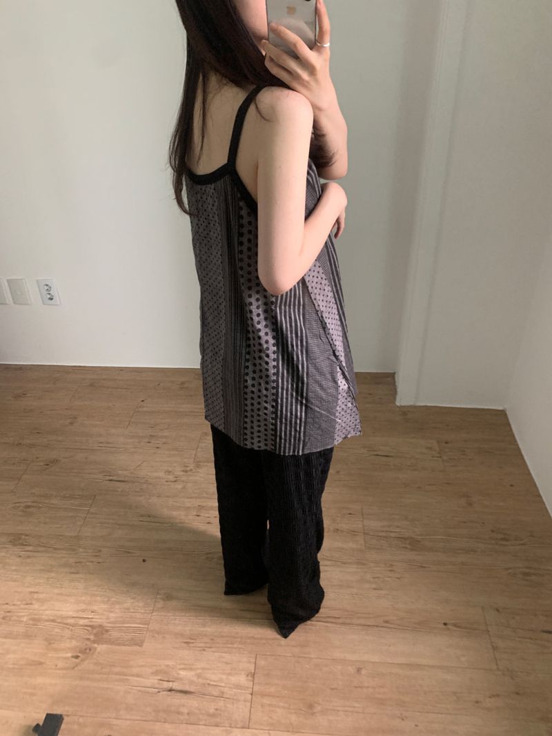 Humming Patchwork sleeveless (2color)