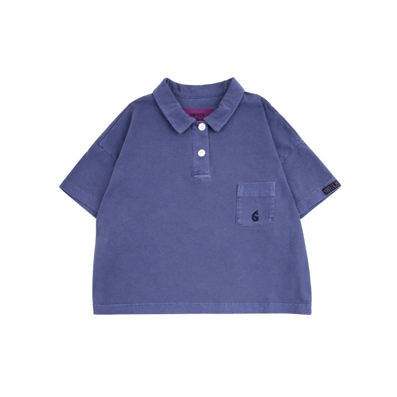 SWITCH123（スウィッチワンツースリー）の「クロップピッギングカラーTシャツ _SYS5TS53BU（トップス）」