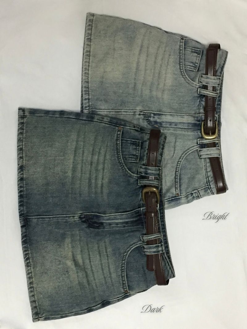 onthenextpage（オンザネクストページ）の「Vintage Washing Denim Skirt (Belt)（Skirts）」